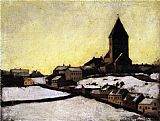 Edvard Munch Canvas Paintings - Old Aker Church